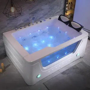 2024 moderne intérieur deux personnes luxe Whirlpool Spa bain à remous acrylique trempage massage baignoire double tailles pour hôtel appartement maison