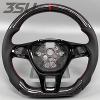 Volant en carbone pour Volkswagen Jetta MK7 Golf MK7.5, forme en D, design sportif, prise en main confortable, texture premium