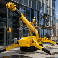 Mini-grue araignée de 10 tonnes avec une hauteur de levage de 20 mètres pour les travaux d'érection et d'assemblage de structures en acier