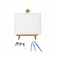 Kit de peinture acrylique 20x30cm 12 couleurs, toile tendue vierge, ensemble d'art complet DIY pour enfants, étudiants, projets scolaires