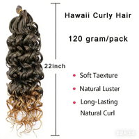 Cheveux synthétiques en crochet style Hawaïen 120g - Tresses Goddess Beach Curl - Fibre ignifuge de qualité supérieure