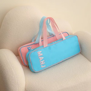 Sac de rangement portable pour Mahjong rose pour femmes, personnalisé en gros, style tendance, en nylon avec fermeture éclair - Product Image 1