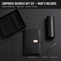 Coffret Cadeau d'Affaires Réutilisable avec Carnet A5 à Couverture Rigide, Stylo Chromé et Gobelet Isotherme pour Cérémonie de Remise des Prix - Livraison Rapide, En Stock