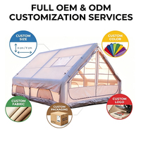Grande tente de camping gonflable pour 4 à 8 personnes, résistante au vent et à l'eau, avec deux portes AB, quatre saisons, anti-UV, installation rapide