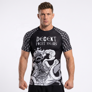 Camiseta de Manga Corta para Hombre Decent Fight Wears, Diseño de Dragón Negro con Estampado por Sublimación, Secado Rápido, para MMA - Product Image 1