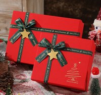 Boîte cadeau de Noël de luxe, emballage personnalisé en papier, emballage pour coffret cadeau, bijoux, demoiselles d'honneur, mariage, boîte magnétique avec logo