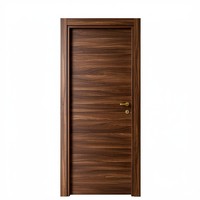 Porte extérieure antivol en bois de chêne massif naturel, style contemporain simple et moderne BASEN, avec design de balcon sculpté en fibre de verre