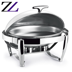 Scaldavivande per Buffet <span class=keywords><strong>da</strong></span> 9L, Colore Oro, Grande Piatto di Servizio Ovale Placcato Oro per Diversi Tipi di Cibo - Product Image 3