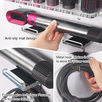 Support mural en acrylique transparent pour ranger et organiser les accessoires de l'appareil Dyson Airwrap Styler, les barils et les brosses