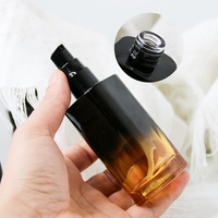 Ensemble cosmétique de luxe en verre ambré dégradé, kit d'emballage haut de gamme pour soins de la peau, logo personnalisé, vente en gros