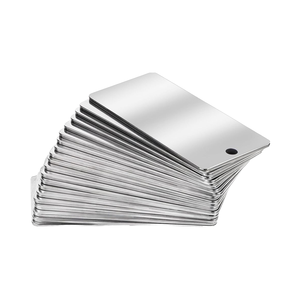 50 pak ukiran logam baja tahan karat kelas industri & Cap tag persegi panjang kosong 1 inci X 2 inci - Product Image 1