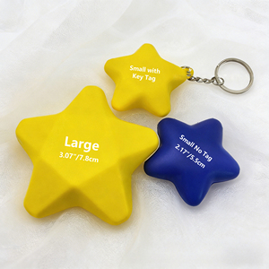 ของเล่นรูปดาวแบบกำหนดเองพร้อมพวงกุญแจ โฟม PU บรรเทาความเครียด ขนาด 2 นิ้ว พิมพ์ UV ผลิตภัณฑ์เพื่อสุขภาพและความเป็นอยู่ที่ดี ขายส่งจากโรงงาน - Product Image 2