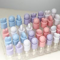 Tubes de brillant à lèvres ronds roses de 4 ml (0,13 oz) avec grand applicateur pour DIY, conteneur de brillant à lèvres en forme de cœur avec pinceau épais