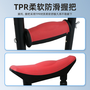 Béquilles sous-aisselles en alliage d'aluminium avec poignée épaissie et réglage télescopique de la hauteur pour le soutien de la mobilité - Product Image 2