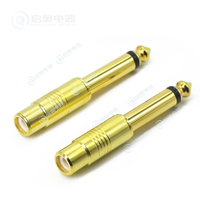 Adaptateurs de conversion RCA en prise stéréo 6.5mm plaqué or Connecteur audio 6.35mm Accessoires de connecteur de fil de son pour microphone