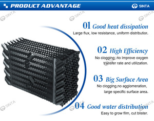 0.38mm di spessore PVC nero appeso tipo a nido d'ape torre di raffreddamento MX75 Crossflow pellicola foglio materiale di riempimento - Product Image 2