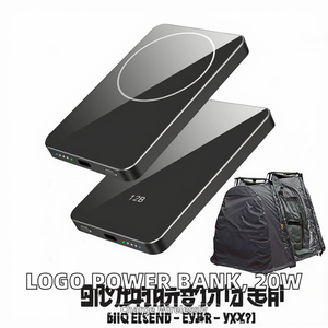 Custom Logo High Capacity Aluminum <b>Power</b> <b>Bank</b> Glass <b>Magnetic</b> Phone Holder 20W Type-C Input Fast Charging Wireless Charging - Product Image 2