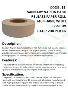 Rouleau de papier de protection blanc de qualité supérieure pour serviettes hygiéniques, revêtement en silicone haute résistance pour articles de soins personnels - Product Image 5
