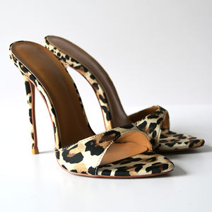 Nuevas Sandalias de Tacón Alto y Fino de 12 cm con Estampado de Leopardo, Personalizadas, con Punta en Pico, Sexys, para Mujer - Product Image 4