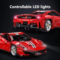 Cada C61042 MOC 1:8 GTE 488 Véhicule RC Rouge Super Sport Voiture de Course Italienne Modèle de Présentation Kits Cadeau pour Adulte Blocs de Construction