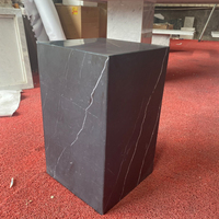 Table d'appoint en marbre Nero Marquina naturel EA, socle creux, cube en pierre, table de nuit pour la décoration d'hôtels et de villas