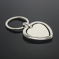 Porte-clés rond en alliage de Zinc vierge, porte-clé à trois couches, rotation à 360 degrés, 1 pièce