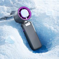 Ventilateur portable pliable en métal 4000 mAh rechargeable par USB avec fonction de refroidissement par air et glace, à porter à la main ou sur le bureau, avec cordon, pour une réfrigération optimale