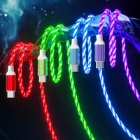 Nouvelle arrivée 5-en-1 LED Light Up Câble de charge Transfert de données de charge rapide pour IOS USB-C Micro Devices-Imprimante compatible Ordinateur