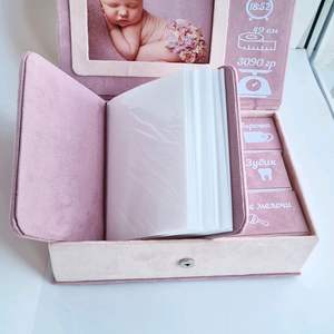 File album foto di matrimonio album di foto scatola di gioielli in velluto per bambini scatola ricordo chiusura magnetica per bambino capezzolo copertura scatola per <span class=keywords><strong>scarpe</strong></span> - Product Image 5