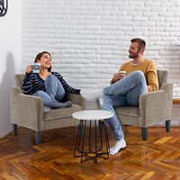 Sofá moderno de tela de chenilla, marrón claro de lectura cómoda silla para dormitorio, sillón recogido, sillas decorativas de mediados de siglo