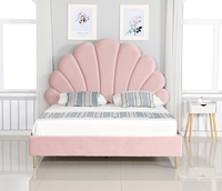 Mobilier de chambre à coucher moderne et luxueux Cadre de lit en bois Queen King Size avec rangement Design doux Lit en bois Lit domestique matrimonial Cama