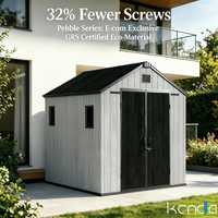 Caseta de Jardín KENDA Eco HDPE de 8x12 pies, Fabricada en Fábrica con Cero Emisiones de Carbono para Proyectos de Construcción Ecológica