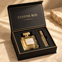 Boîte cadeau magnétique personnalisée pour parfum avec insert en mousse, emballage rigide en papier de luxe, logo en feuille d'or pour ensemble de flacons de parfum