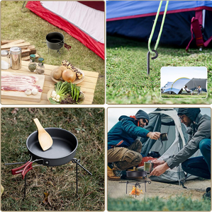 Equipo de Cocina para Fogatas, Parrilla de Acero Inoxidable para Fogatas, Soporte Portátil para Ollas de Camping, para Senderismo y Excursionismo al Aire Libre - Product Image 2