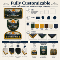 Patchs de vêtements personnalisables en tissu non tissé avec logo 3D en relief, broderie chenille, thermocollants, en feutre, avec décoration en dentelle, écologiques pour