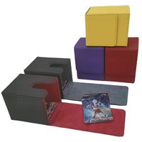 Boîte de rangement pour cartes à jouer en cuir PU imperméable avec fermeture magnétique pour cartes de tarot, Pokémon, TCG, Yugioh, jeux de société