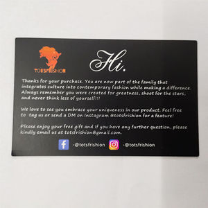 Cartolina di stampa personalizzata 7*11 <span class=keywords><strong>cm</strong></span> grazie carta con logo la migliore quantità di carte. - Product Image 2