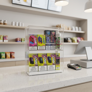 Clear Acrylic Countertop <b>Display</b> <b>Cabinet</b> with LED Light Convenience Store Cashier Showcase - Product Image 1