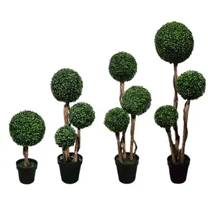 Bola de plantas artificiais ao ar livre, bola para plantas artificiais 2/3/4/5 pés para topiário, árvore verde, milão, para áreas internas e externas