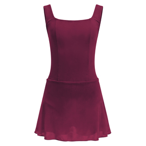 Maillot de Ballet para Niñas con Falda, Cuello Cuadrado, Sin Mangas, Vestido de Danza Elástico para Entrenamiento y Actuación - Product Image 3