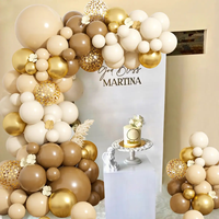 Kit de guirlande d'arche de ballons rétro marron doré 109 pièces, ballons en latex DIY pour la décoration de mariage, anniversaire, baptême, fête de Cummpleanos