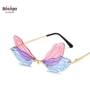 Betega khách hàng tùy chỉnh Logo Bướm Kính mát phụ nữ đầy màu sắc Cat Eye Sunglasses