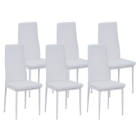 Chaise de salle à manger contemporaine en cuir PU à dossier haut, pieds en métal fins, élégante, Silla De Comedor, chaise de salle à manger blanche, meubles