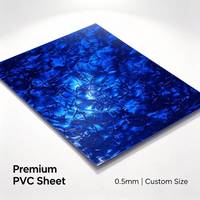 Vente directe du fabricant, feuille décorative en PVC durable et flexible, bleu profond nacré, pour surface de carnet