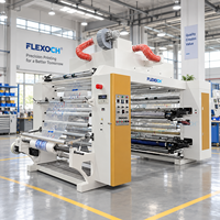 Machine d'impression flexographique stable 4/6 couleurs 100 m/min de type empilable pour sacs de courses en PE, PP, BOPP et films plastiques d'emballage alimentaire