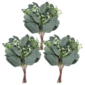 Foglie di eucalipto ghirlanda pianta artificiale nordica foglia di eucalipto ramo lungo e corto per la decorazione domestica - Product Image 1