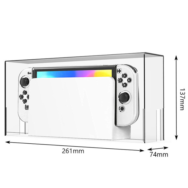 Transparent Waterproof and Dust Proof Acrylic Base Case for Nintendo Switch Game Console Controller Display Protective Cover
