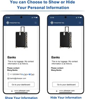Étiquettes de bagages intelligentes NFC en PVC pour puce 213, étanches, avec code QR pour retrouver les informations de la valise, personnalisables et modifiables pour sacs à dos