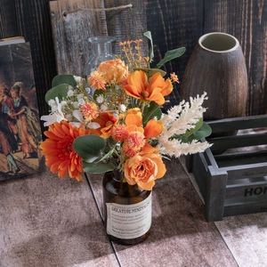 CallaFloral Ramo de Flores Artificiales de Color Naranja, Tela Plástica Tejida, Decoración para Bodas y Hogar CF01409 - Product Image 1