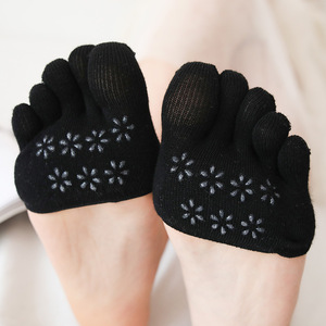 Nouvelle collection été : Chaussettes fines à cinq doigts pour femme, à talon haut, bout <span class=keywords><strong>ouvert</strong></span>, couleur unie, antidérapantes, absorbant la transpiration, usage quotidien - Product Image 5